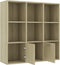 vidaXL - Boekenkast - 98x30x98 - cm - bewerkt - hout - sonoma - eikenkleurig