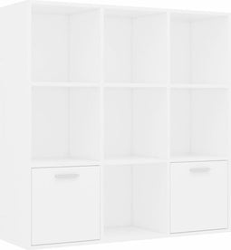 vidaXL - Boekenkast - 98x30x98 - cm - bewerkt - hout - wit