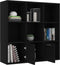 vidaXL - Boekenkast - 98x30x98 - cm - bewerkt - hout - zwart