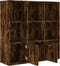 vidaXL - Boekenkast - 98x30x98 - cm - gerookt - eikenkleurig