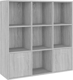 vidaXL - Boekenkast - 98x30x98 - cm - grijs - sonoma - eikenkleurig