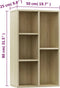 vidaXL - Boekenkast/dressoir - 50x25x80 - cm - bewerkt - hout - sonoma - eikenkleur