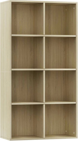 vidaXL - Boekenkast/dressoir - 66x30x130 - cm - bewerkt - hout - sonoma - eikenkleur