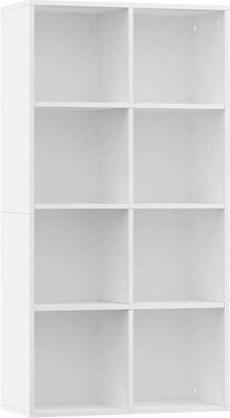 vidaXL - Boekenkast/dressoir - 66x30x130 - cm - bewerkt - hout - wit