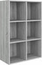 vidaXL - Boekenkast/dressoir - 66x30x98 - cm - bewerkt - hout - grijs - sonoma - eiken
