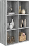 vidaXL - Boekenkast/dressoir - 66x30x98 - cm - bewerkt - hout - grijs - sonoma - eiken
