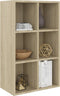 vidaXL - Boekenkast/dressoir - 66x30x98 - cm - bewerkt - hout - sonoma - eikenkleur