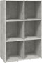 vidaXL - Boekenkast/dressoir - 66x30x98 - cm - bewerkt - hout - betongrijs