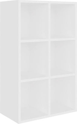 vidaXL - Boekenkast/dressoir - 66x30x98 - cm - bewerkt - hout - wit
