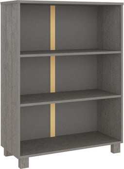 vidaXL - Boekenkast - HAMAR - 85x35x112 - cm - massief - grenenhout - lichtgrijs