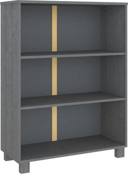 vidaXL - Boekenkast - HAMAR - 85x35x112 - cm - massief - grenenhout - donkergrijs