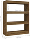 vidaXL - Boekenkast/kamerscherm - 100x30x103 - cm - grenenhout - honingbruin