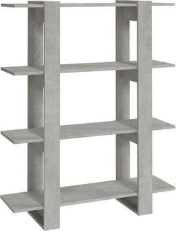 vidaXL - Boekenkast/kamerscherm - 100x30x123,5 - cm - betongrijs