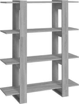 vidaXL - Boekenkast/kamerscherm - 100x30x123,5 - cm - grijs - sonoma - eiken