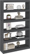 vidaXL - Boekenkast/kamerscherm - 100x30x167,5 - cm - massief - grenenhout - grijs