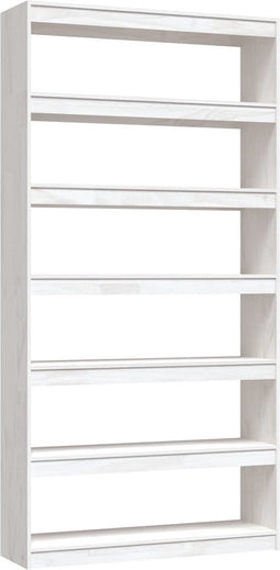 vidaXL - Boekenkast/kamerscherm - 100x30x200 - cm - massief - grenenhout - wit