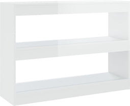 vidaXL - Boekenkast/kamerscherm - 100x30x72 - cm - hoogglans - wit