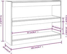 vidaXL - Boekenkast/kamerscherm - 100x30x72 - cm - wit