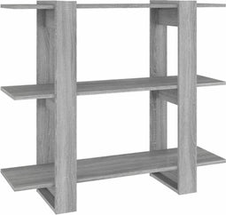 vidaXL - Boekenkast/kamerscherm - 100x30x87 - cm - grijs - sonoma - eikenkleurig