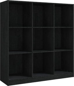 vidaXL - Boekenkast/kamerscherm - 104x33,5x110 - cm - massief - grenenhout - zwart