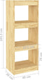 vidaXL - Boekenkast - / - kamerscherm - 40x30x103,5 - cm - massief - grenenhout