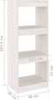 vidaXL - Boekenkast/kamerscherm - 40x30x103,5 - cm - massief - grenenhout - wit