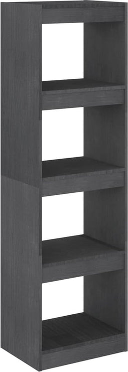 vidaXL - Boekenkast/kamerscherm - 40x30x135,5 - cm - grenenhout - grijs