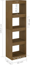 vidaXL - Boekenkast/kamerscherm - 40x30x135,5 - cm - grenenhout - honingbruin