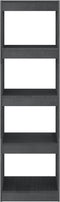 vidaXL - Boekenkast/kamerscherm - 40x30x135,5 - cm - grenenhout - grijs