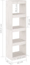 vidaXL - Boekenkast/kamerscherm - 40x30x135,5 - cm - grenenhout - wit