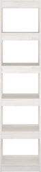vidaXL - Boekenkast - / - kamerscherm - 40x30x167,5 - cm - massief - grenenhout - wit