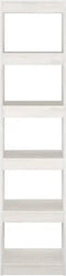 vidaXL - Boekenkast - / - kamerscherm - 40x30x167,5 - cm - massief - grenenhout - wit