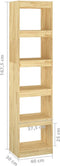 vidaXL - Boekenkast - / - kamerscherm - 40x30x167,5 - cm - massief - grenenhout