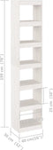 vidaXL - Boekenkast/kamerscherm - 40x30x199 - cm - massief - grenenhout - wit