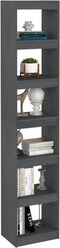 vidaXL - Boekenkast/kamerscherm - 40x30x199 - cm - massief - grenenhout - grijs