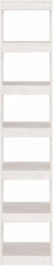 vidaXL - Boekenkast/kamerscherm - 40x30x199 - cm - massief - grenenhout - wit