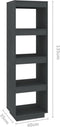 vidaXL - Boekenkast/kamerscherm - 40x35x135 - cm - massief - grenenhout - grijs