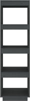 vidaXL - Boekenkast/kamerscherm - 40x35x135 - cm - massief - grenenhout - grijs