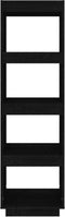vidaXL - Boekenkast/kamerscherm - 40x35x135 - cm - massief - grenenhout - zwart