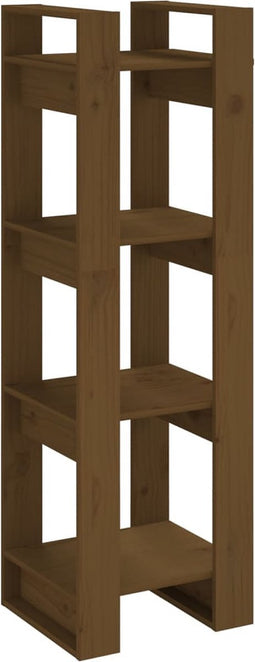 vidaXL - Boekenkast/kamerscherm - 41x35x125 - cm - massief - hout - honingbruin