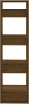 vidaXL - Boekenkast/kamerscherm - 41x35x125 - cm - massief - hout - honingbruin