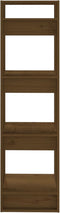 vidaXL - Boekenkast/kamerscherm - 41x35x125 - cm - massief - hout - honingbruin