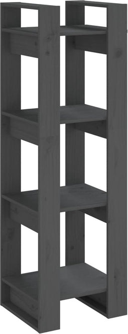 vidaXL - Boekenkast/kamerscherm - 41x35x125 - cm - massief - grenenhout - grijs