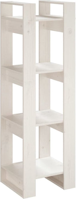 vidaXL - Boekenkast/kamerscherm - 41x35x125 - cm - massief - grenenhout - wit