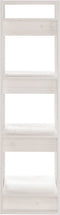 vidaXL - Boekenkast/kamerscherm - 41x35x125 - cm - massief - grenenhout - wit