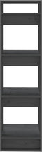 vidaXL - Boekenkast/kamerscherm - 41x35x125 - cm - massief - grenenhout - grijs