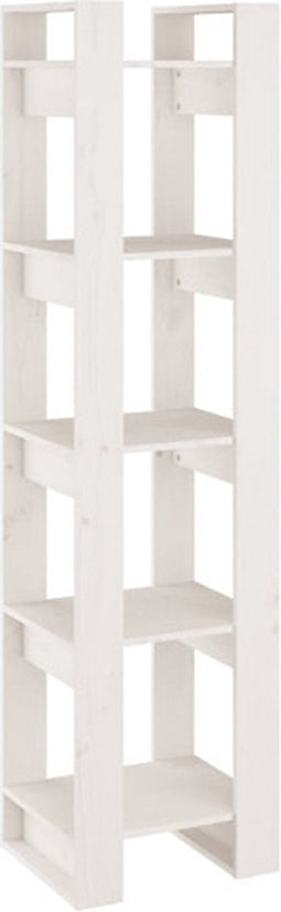 vidaXL - Boekenkast/kamerscherm - 41x35x160 - cm - massief - grenenhout - wit