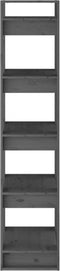 vidaXL - Boekenkast/kamerscherm - 41x35x160 - cm - massief - grenenhout - grijs