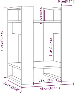 vidaXL - Boekenkast/kamerscherm - 41x35x57 - cm - massief - grenenhout