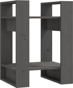 vidaXL - Boekenkast/kamerscherm - 41x35x57 - cm - massief - grenenhout - grijs